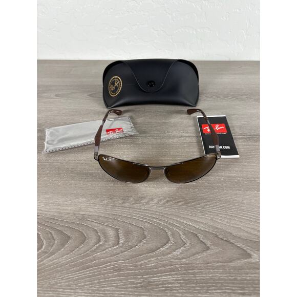 Ray-Ban RB3519 029/83 Polarized Sunglasses 59mm Gunmetal Brown w/ Case & Cloth - Picture 1 of 8